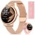 RUXINGX Reloj Inteligente Mujer, Redondo Elegante 1.19″ AMOLED Pantalla Táctil, Smartwatch con Llamadas, Función Femenina, 120+ Deportes Pulsómetro SpO2 Sueño Podómetro Android iOS Regalo Navidad Oro